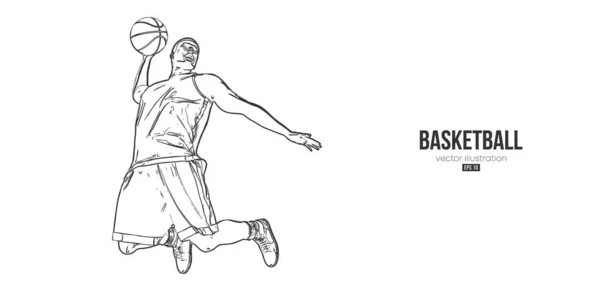 Giocatore astratto di basket uomo in azione isolato sfondo bianco. Illustrazione vettoriale — Vettoriale Stock