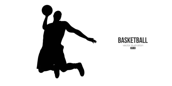 Homme joueur de basket abstrait en action isolé fond blanc. Illustration vectorielle — Image vectorielle