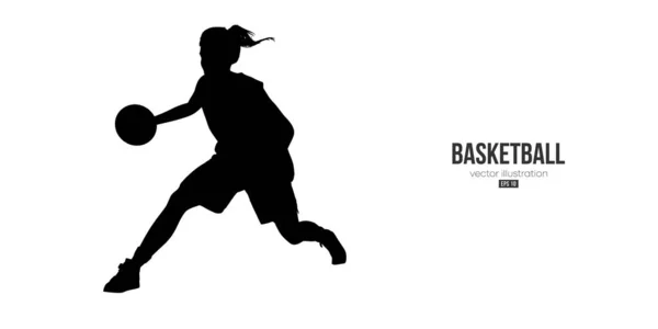 抽象バスケットボール選手の女性のアクション隔離された白い背景に。ベクターイラスト — ストックベクタ