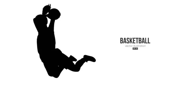 Abstraktní basketbalista žena v akci izolované bílé pozadí. Vektorová ilustrace — Stockový vektor