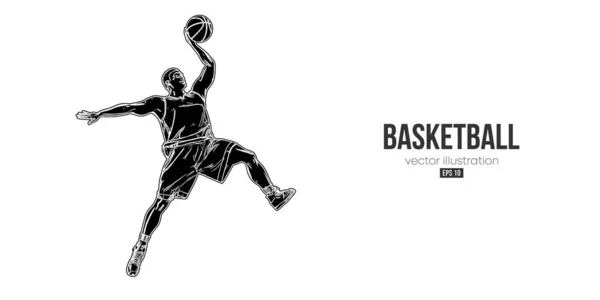 Abstract Basketball Player Man Action Isolated White Background Vector Illustration — Stock Vector