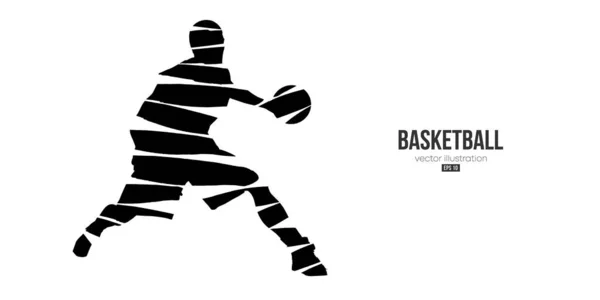 Абстрактный Баскетболист Человек Действии Изолированный Белый Фон Векторная Иллюстрация — стоковый вектор