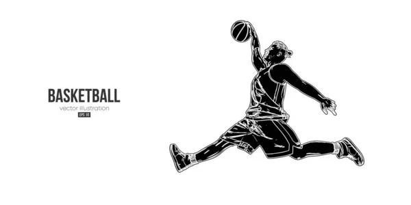 Abstract Basketball Player Man Action Isolated White Background Vector Illustration — Stock Vector