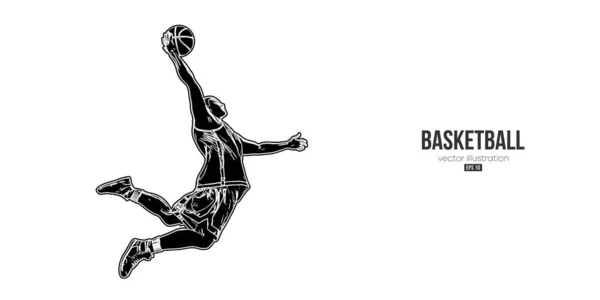 Abstract Basketbalspeler Man Actie Geïsoleerde Witte Achtergrond Vectorillustratie — Stockvector