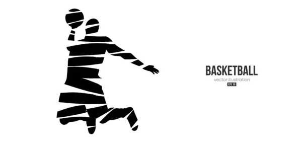 Abstrakte Basketballspieler Mann Aktion Isoliert Weißen Hintergrund Vektorillustration — Stockvektor
