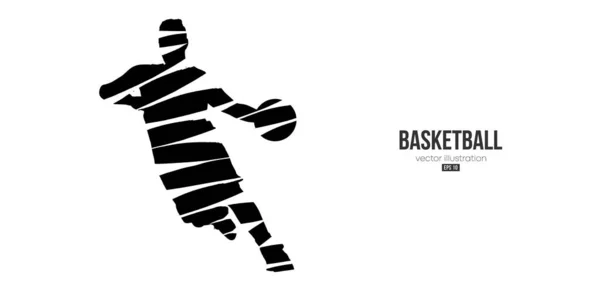 Абстрактный Баскетболист Человек Действии Изолированный Белый Фон Векторная Иллюстрация — стоковый вектор