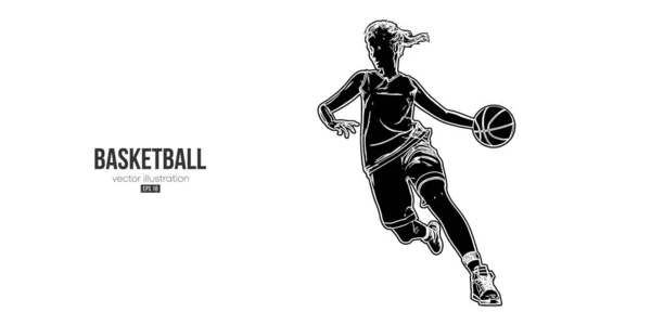 Αφηρημένη Μπασκετμπολίστας Γυναίκα Δράση Απομονωμένη Λευκό Φόντο Εικονογράφηση Διανύσματος — Διανυσματικό Αρχείο