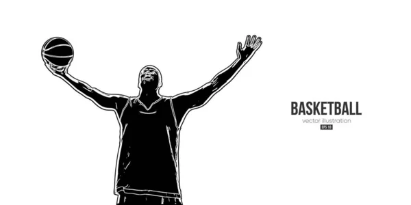 Homme Joueur Basket Abstrait Action Isolé Fond Blanc Illustration Vectorielle — Image vectorielle