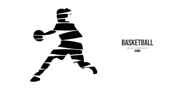 Abstrakte Basketballerin Aktion Isoliert Weißen Hintergrund Vektorillustration — Stockvektor