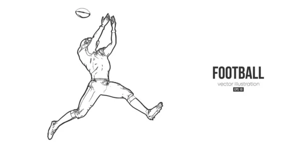 Abstrakcyjna sylwetka amerykańskiego futbolisty NFL w akcji odizolowanego białego tła. Ilustracja wektora — Wektor stockowy