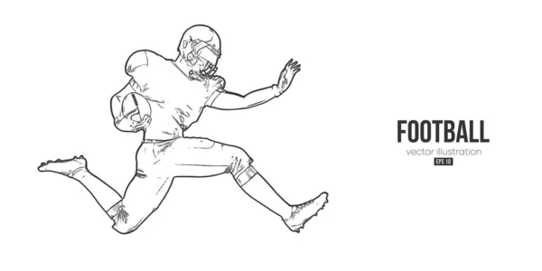 Silhouette abstraite d'un footballeur américain de la NFL en action isolé fond blanc. Illustration vectorielle — Image vectorielle