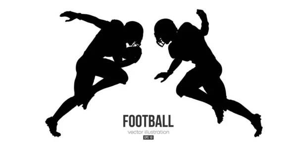 Abstraktní silueta amerického fotbalisty NFL v akci izolované bílé pozadí. Vektorová ilustrace — Stockový vektor