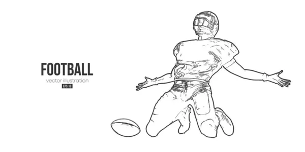 Silhueta abstrata de um jogador de futebol americano da NFL em ação fundo branco isolado. Ilustração vetorial — Vetor de Stock