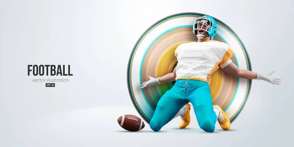 Realistische Silhouette Eines Nfl American Football Spieler Mann Aktion Isoliert — Stockvektor