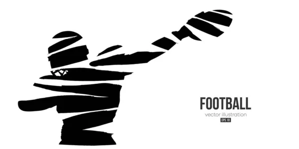 Абстрактный Силуэт Американского Футболиста Нфл Действии Изолированный Белый Фон Векторная — стоковый вектор