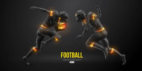 Silhouette Realistica Giocatore Football Americano Della Nfl Azione Isolato Sfondo — Vettoriale Stock