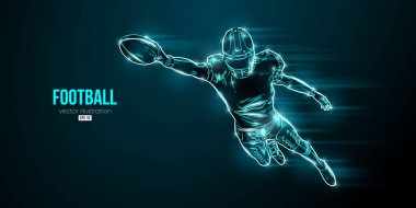 Amerikan futbolcu NFL 'in soyut silueti mavi arka planda. Vektör illüstrasyonu