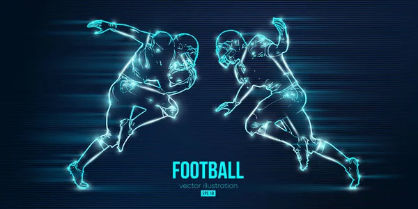 Amerikan futbolcu NFL 'in soyut silueti mavi arka planda. Vektör illüstrasyonu