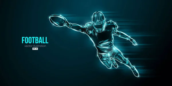 Amerikan futbolcu NFL 'in soyut silueti mavi arka planda. Vektör illüstrasyonu