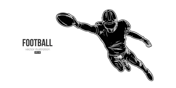 Silhouette Abstraite Footballeur Américain Nfl Action Isolé Fond Blanc Illustration — Image vectorielle