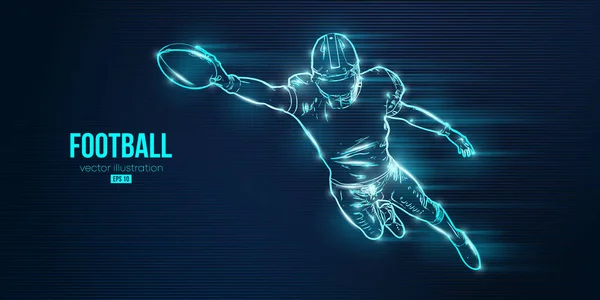 Silhouette Abstraite Footballeur Américain Nfl Action Isolé Fond Bleu Illustration — Image vectorielle