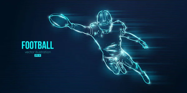 Amerikan futbolcu NFL 'in soyut silueti mavi arka planda. Vektör illüstrasyonu