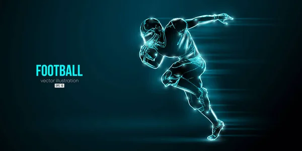 Silhouette Abstraite Footballeur Américain Nfl Action Isolé Fond Bleu Illustration — Image vectorielle