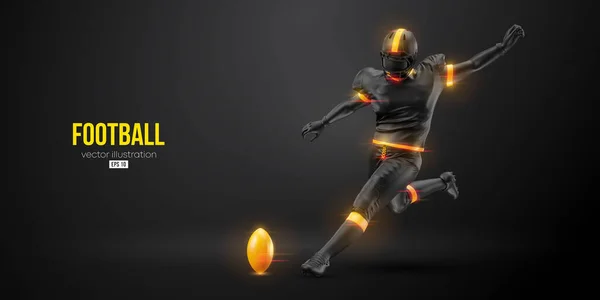 Silhouette Realistica Giocatore Football Americano Della Nfl Azione Isolato Sfondo — Vettoriale Stock