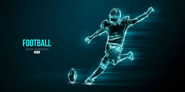 Amerikan futbolcu NFL 'in soyut silueti mavi arka planda. Vektör illüstrasyonu