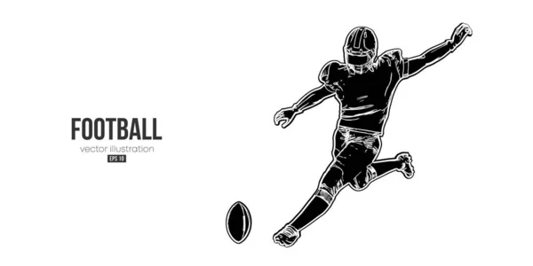 Silhouette Abstraite Footballeur Américain Nfl Action Isolé Fond Blanc Illustration — Image vectorielle