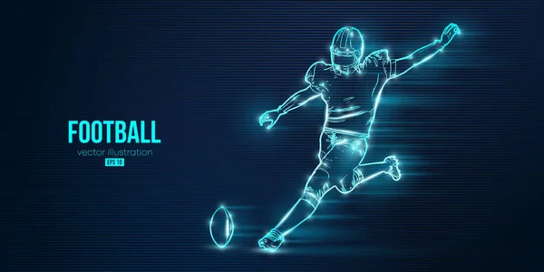 Amerikan futbolcu NFL 'in soyut silueti mavi arka planda. Vektör illüstrasyonu