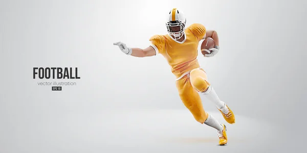 Realistische Silhouette Eines Nfl American Football Spieler Mann Aktion Isoliert — Stockvektor
