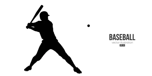 Abstract Silhouette Baseball Player White Background Baseball Player Batter Hits — стоковый вектор