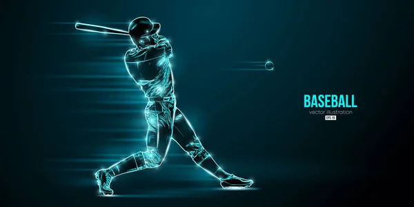 Abstract Silhouette Baseball Player Blue Background Baseball Player Batter Hits — ストックベクタ