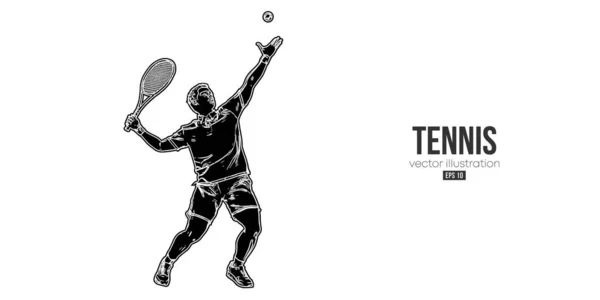 Silhouette Abstraite Joueur Tennis Sur Fond Blanc Joueur Tennis Homme — Image vectorielle