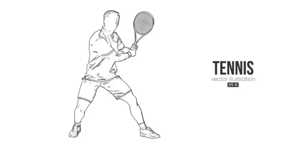 Silhouette Abstraite Joueur Tennis Sur Fond Blanc Joueur Tennis Homme — Image vectorielle