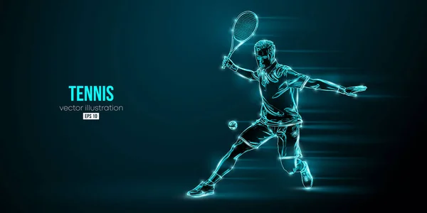 Silhouette Abstraite Joueur Tennis Sur Fond Noir Joueur Tennis Homme — Image vectorielle