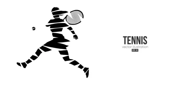 Silueta Abstracta Tenista Sobre Fondo Blanco Jugadora Tenis Mujer Con — Vector de stock