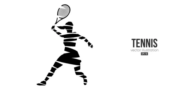 Silhouette Abstraite Joueur Tennis Sur Fond Blanc Joueuse Tennis Femme — Image vectorielle