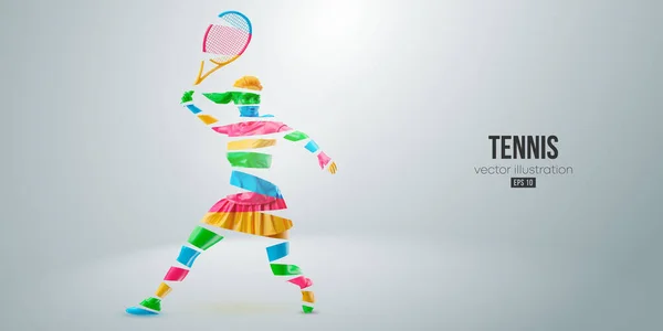 Silhouette Abstraite Joueur Tennis Sur Fond Blanc Joueuse Tennis Femme — Image vectorielle