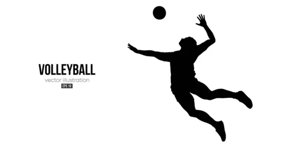 Abstract Silhouette Volleyball Player White Background Volleyball Player Man Hits — ストックベクタ