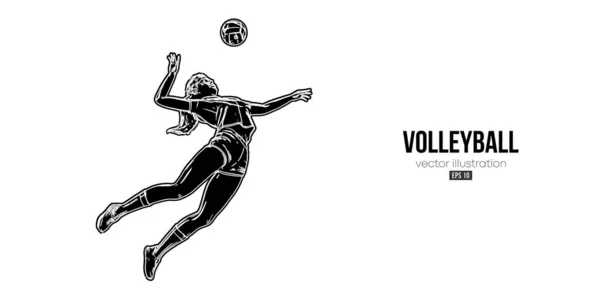 Silhouette Abstraite Joueur Volley Ball Sur Fond Blanc Joueuse Volley — Image vectorielle