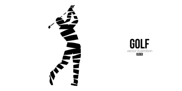 Abstract Silhouette Golf Player White Background Golfer Man Hits Ball — Vetor de Stock