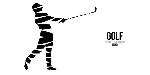 Abstract Silhouette Golf Player White Background Golfer Man Hits Ball — Stockvector