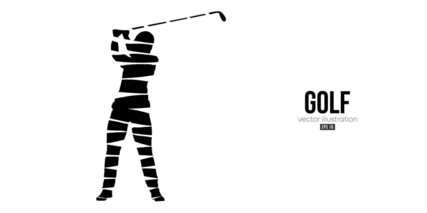 Abstract Silhouette Golf Player White Background Golfer Man Hits Ball — Wektor stockowy