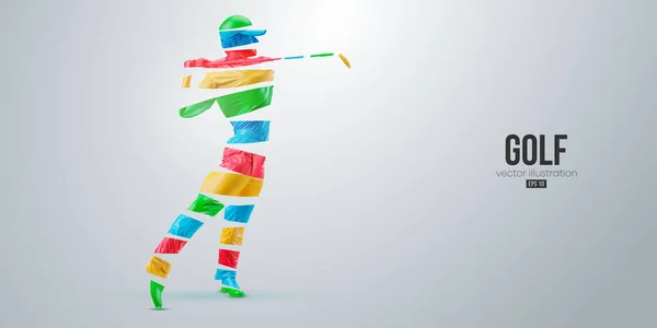 Abstract Silhouette Golf Player White Background Golfer Woman Hits Ball — Stockový vektor