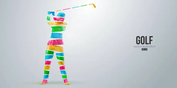 Abstract Silhouette Golf Player White Background Golfer Woman Hits Ball — Image vectorielle