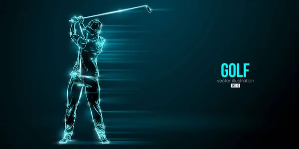 Abstract Silhouette Golf Player Blue Background Golfer Man Hits Ball — Stock vektor