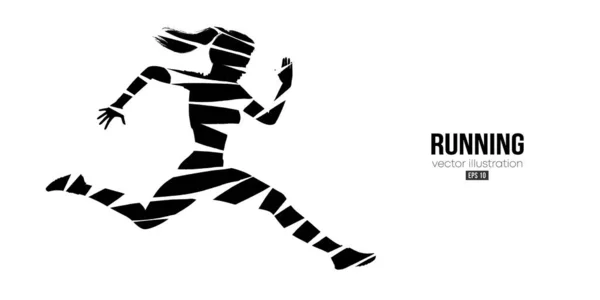 Αφηρημένη Σιλουέτα Αθλητή Που Τρέχει Λευκό Φόντο Runner Γυναίκα Τρέχει — Διανυσματικό Αρχείο