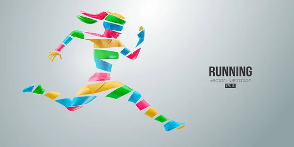 Αφηρημένη Σιλουέτα Αθλητή Που Τρέχει Λευκό Φόντο Runner Γυναίκα Τρέχει — Διανυσματικό Αρχείο